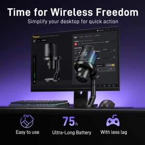 میکروفون استودیویی بی سیم ماونو مدل DM40 Pro RGB